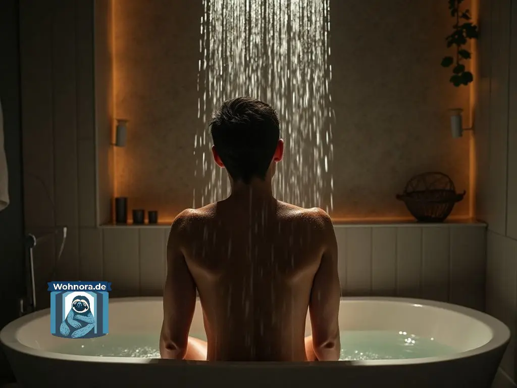 Person sitzt in Badewanne
