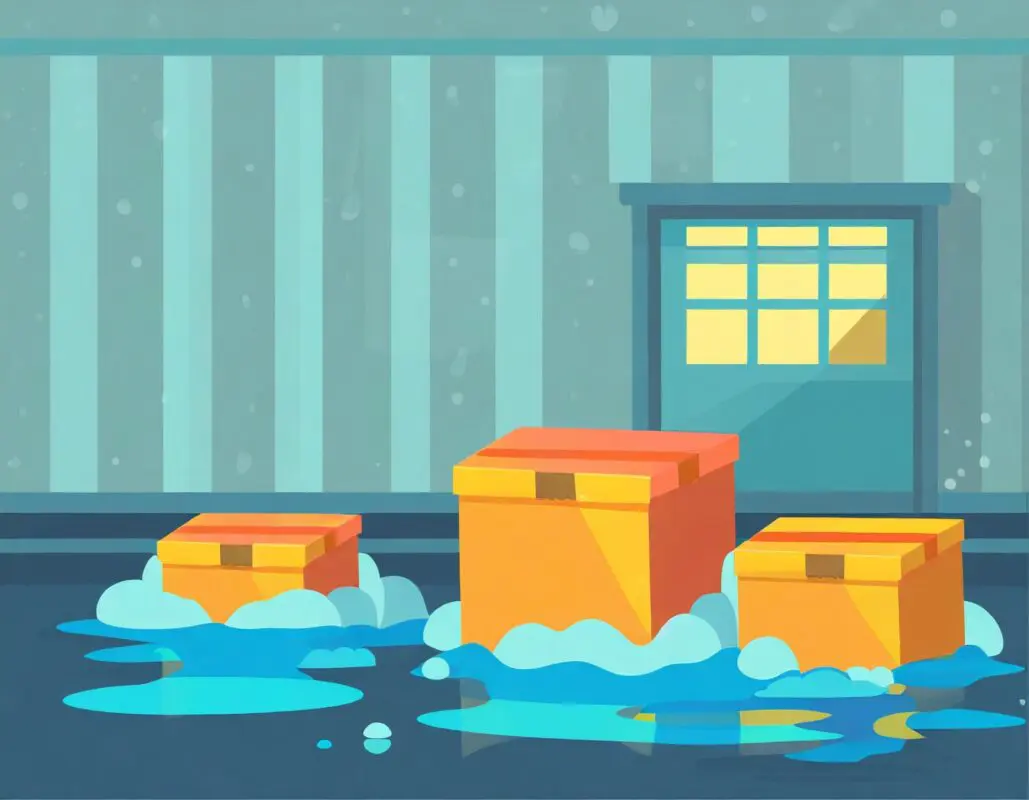 Kartons unter Wasser