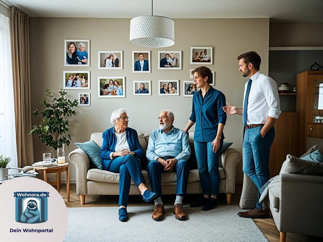 Familie in Wohnzimmer