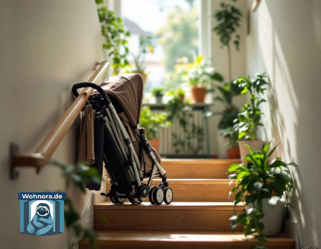 Kinderwagen im Treppenhaus