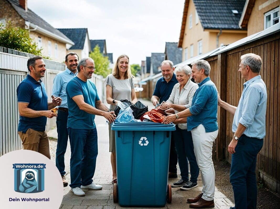 Nachbar macht die Mülltonne voll